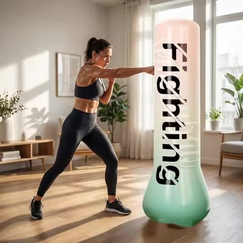 Sac de frappe gonflable 1,5 m en PVC – poids réglable