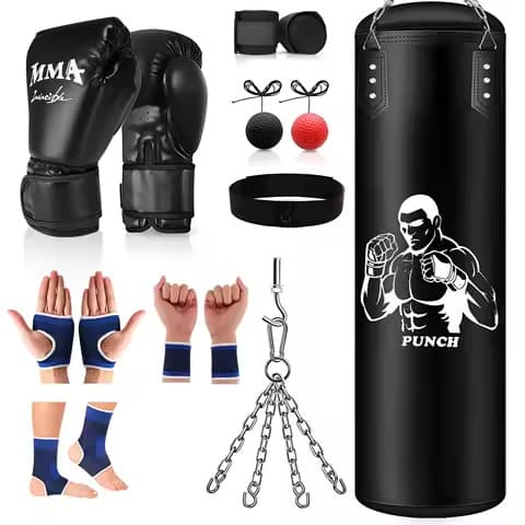 Sac de boxe suspendu 120 cm – vide et doux